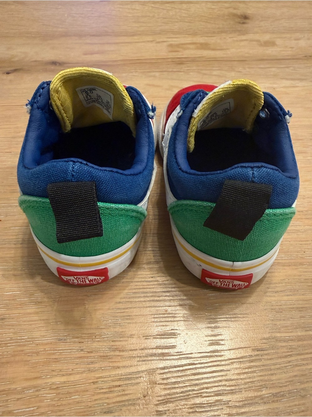 Vans Toddler Size 6 Colorblock Sneakers Red Blue Green Yellow - Picture 3 of 5
